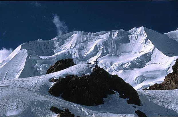 Illimani Nordgipfel vom Hochlager aus