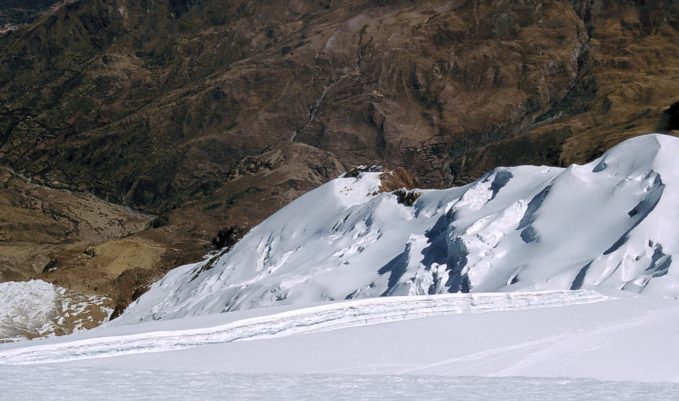 Illimani, Blick auf das Hochlager